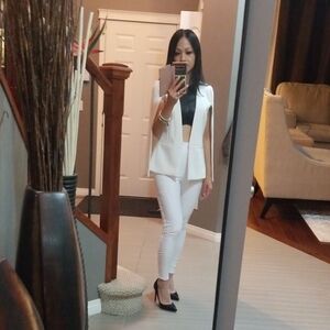 BCBG White Cape Jacket